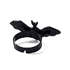 Halloween Themed Alloy Bat Adjustable Ring for Woman RJEW-L105-01-3