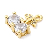 Brass Micro Pave Cubic Zirconia Charms KK-A240-20G-2