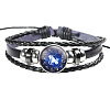 12 Constellation Leather Cord Bracelets LS-BJEW-P240-E05-1