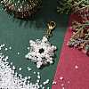 Christmas Snowflake Shell Pearl & Glass Pendants Decorations HJEW-TA00217-2