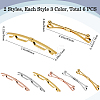 6Pcs 6 Styles Brass Tie Clips for Men FIND-GF0006-84-2