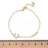 Brass Micro Pave Clear Cubic Zirconia Link Bracelets BJEW-E114-01D-G-5