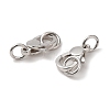 Rhodium Plated 925 Sterling Silver Lobster Claw Clasps with Jump Rings STER-D006-18P-2