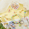 30pcs Round with Flower Pattern Silicone Focal Beads SIL-SC0002-03B-4