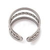 Non-Tarnish Twist 304 Stainless Steel Three-layer Cuff Rings for Women RJEW-G322-02P-3