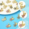 3Pcs 3 Colors Brass Micro Pave Cubic Zirconia Charms KK-YW0004-48-2