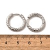 Non-Tarnish 304 Stainless Steel Grooved Hoop Earrings X-EJEW-M218-01B-P-3