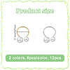 12Pcs 2 Colors Resin Imitation Pearl Finger Rings RJEW-GO0001-07-2