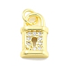 Rack Plating Brass Micro Pave Cubic Zirconia Charms KK-D359-05G-1