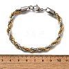 304 Stainless Steel Rope Chain Bracelets for Women BJEW-C091-03B-GP-5