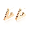 Brass Triple Triangle Stud Earrings EJEW-G321-12G-1