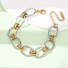 Two Tone 304 Stainless Steel Link Chain Bracelets for Women SA-CBA7B26-05GP-02-3