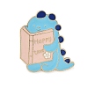 Dinosaur Reading Book Enamel Pins JEWB-D308-01C-G-1