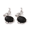 Natural Lava Rock Bunny Pendants G-E422-19P-2