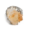 Nuggets Natural Citrine Finger Rings RJEW-P128-08P-A-2