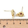 Brass Micro Pave Cubic Zirconia Stud Earring Findings KK-U075-01B-03G-3