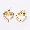 Long-Lasting Plated Brass Micro Pave Cubic Zirconia Charms ZIRC-F069-39G-2