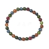 Natural Green Jade Imitation Tourmaline Beaded Stretch Bracelets for Women Men BJEW-JB13467-2