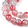 Baking Painted Crackle Glass Bead Strands DGLA-R053-05K-A-1-3