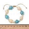 Adjustable Synthetic Turquoise & Non-magnetic Hematite Braided Bead Bracelets BJEW-JB13730-02-3