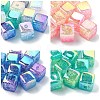 10Pcs Gradient Color & UV Plating Transparent Acrylic Beads OACR-YW0002-25B-2