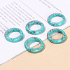 Synthetic Turquoise Plain Band Finger Rings PW-WG26698-08-1
