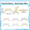 36Pcs 6 Colors Transparent Acrylic Round Beads MACR-SC0001-47-2