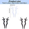30 Pairs 3 Colors Plastic Snowman Hand Branch Antler AJEW-GF0012-64A-2