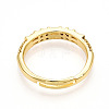 Brass Micro Pave Clear Cubic Zirconia Cuff Rings for Women KK-T070-116-3