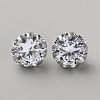 Brass Clear Cubic Zirconia Cufflinks BUTT-WH0012-18P-1