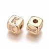 Brass Micro Pave Cubic Zirconia Beads KK-K238-16G-K-2