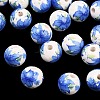 Floral Printed Porcelain Beads PORC-Q199-12mm-19-1