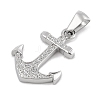 304 Stainless Steel Micro Pave Cubic Zirconia Pendants STAS-D112-03P-07-2