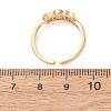 Mother's Day Brass Micro Pave Cubic Zirconia Cuff Open Rings for Women RJEW-F217-09G-3
