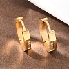304 Stainless Steel Clear Cubic Zirconia Hoop Earrings EJEW-L307-12G-01-3