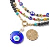 3Pcs 3 Style Lampwork Evil Eye Pendant Necklaces Set NJEW-JN04067-5