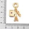 Brass Black Enamel European Dangle Charms KK-M305-19G-01-3