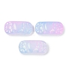 Spray Painted Transparent Glass Connector Charms GLAA-H035-06G-1