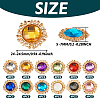 48Pcs 12 Colors Glass Cabochons GLAA-TA0001-52-3
