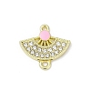 Alloy Rhinestone Fan Connector Charms PALLOY-R151-31G-01-1