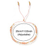 Adjustable Natrural Sunstone & Quartz Crystal Beads Slider Bracelets for Women UF4729-4