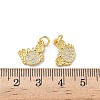 Brass Micro Pave Cubic Zirconia Charms KK-D502-26O-G-3