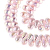 Electroplate Transparent Glass Beads Strands EGLA-N057-01A-06-3