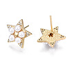 Brass Micro Pave Cubic Zirconia Stud Earrings EJEW-T014-57G-NF-2