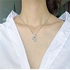 Lucky Bag 925 Sterling Silver Hetian Jade Pendant Necklaces NJEW-BB72239-A-2