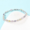 Platinum Tone Brass Micro Pave Cubic Zirconia Tennis Bracelets BJEW-B160-02P-03-3