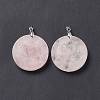 Natural Rose Quartz Pendants G-P491-04P-07-2