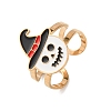 304 Stainless Steel with Enamel Cuff Rings for Women LS-RJEW-Z116-01G-05-2