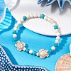 Synthetic Turquoise Beaded Stretch Bracelets for Women Men BJEW-JB11150-01-2