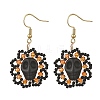 Halloween Gothic Synthetic Turquoise Skull Dangle Earrings EJEW-MZ00807-5